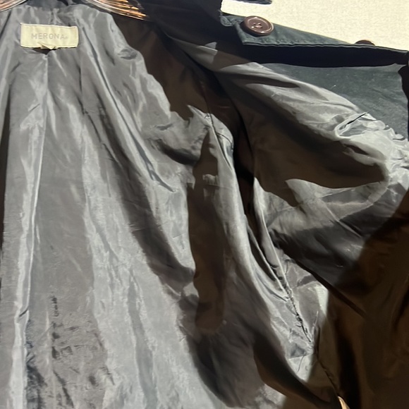 Short Trench Women’s Small Black Pea Coat Waist Length Trench Coat Jacket - Picture 12 of 13